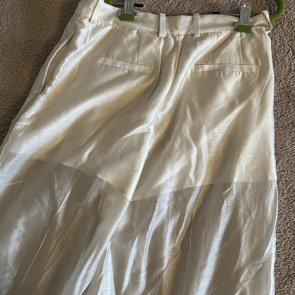 Women’s H&M sheer beige trouser pants - Picture 2 of 8